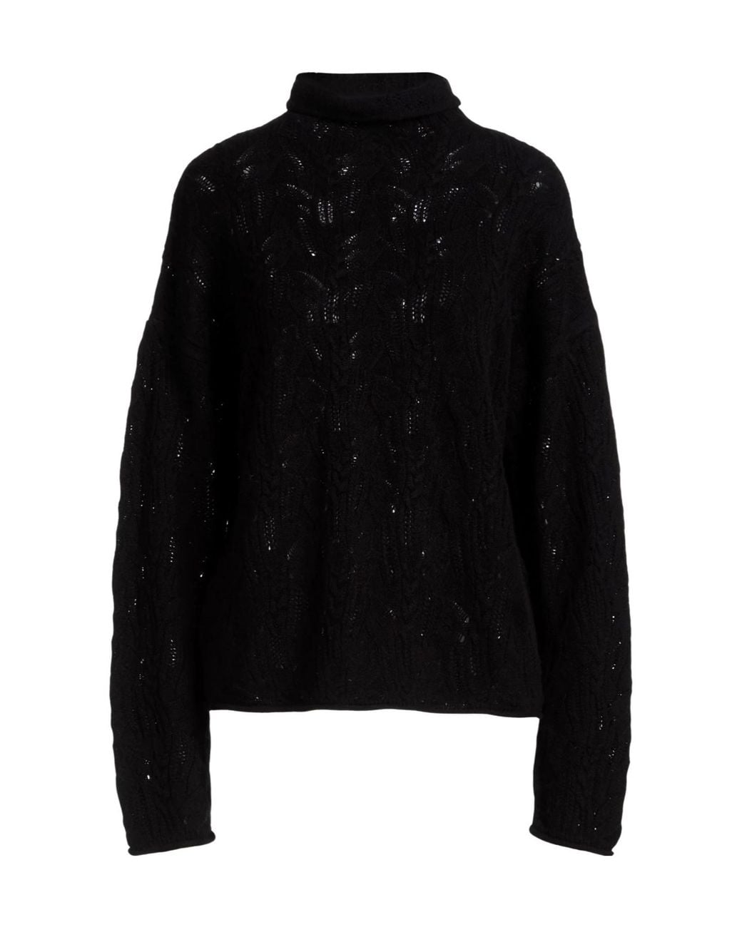 Max Mara Black Turtleneck Wool, Cashmere