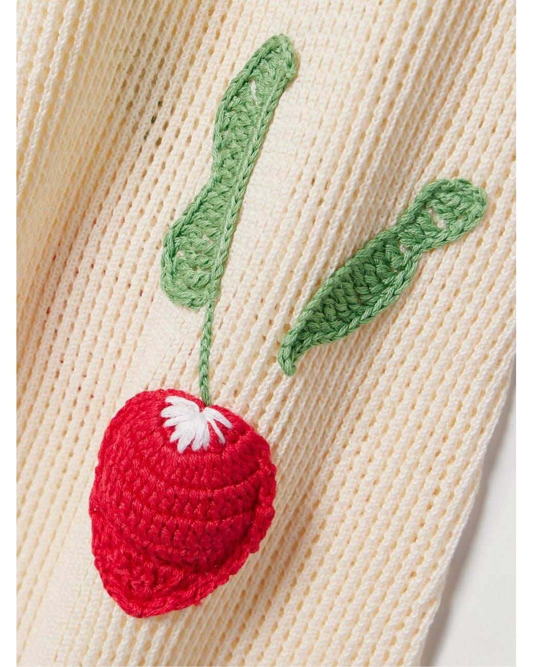Staud White Crocheted Cotton Midi Dress