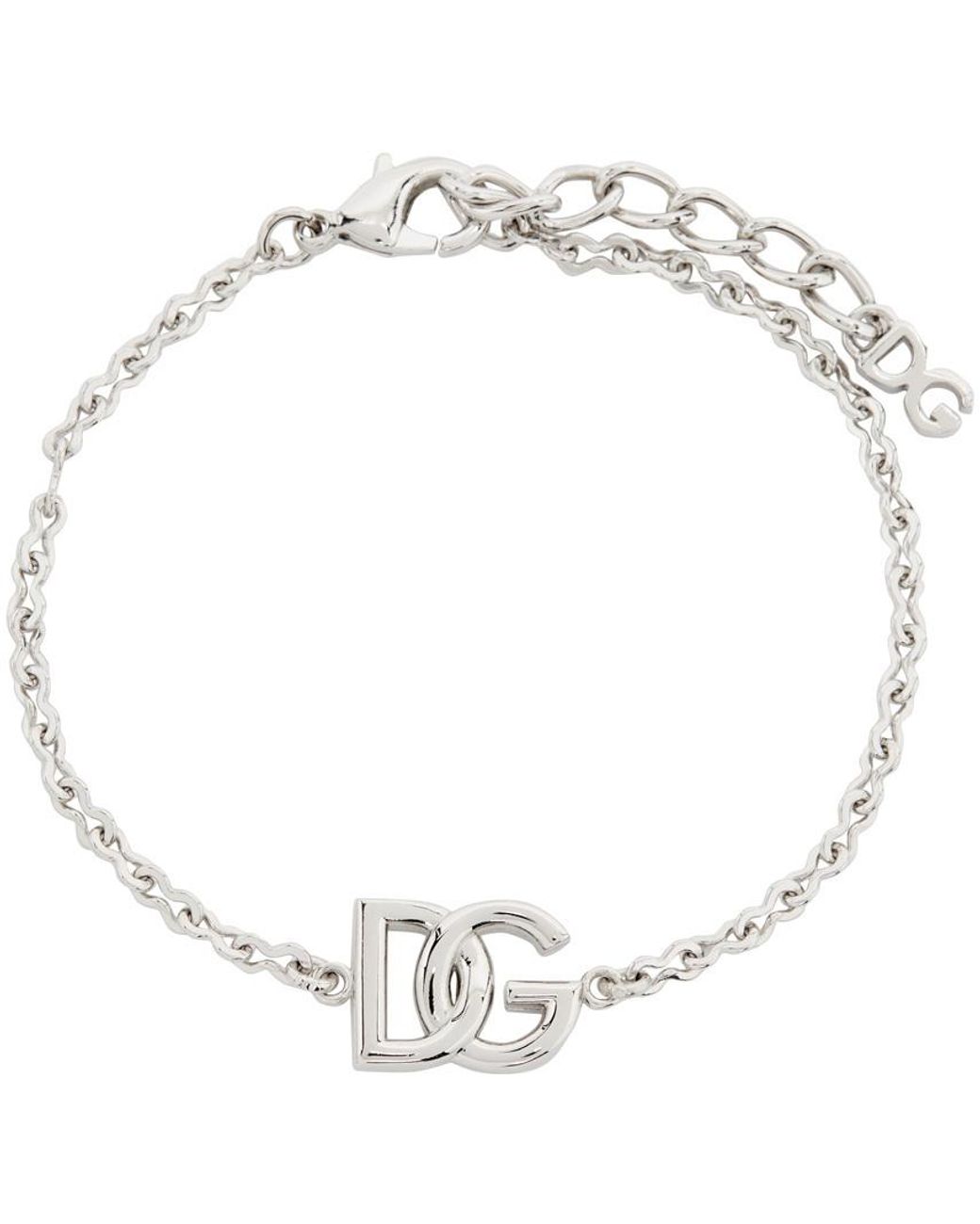 Dolce & Gabbana Metallic Dg Logo Link Bracelet