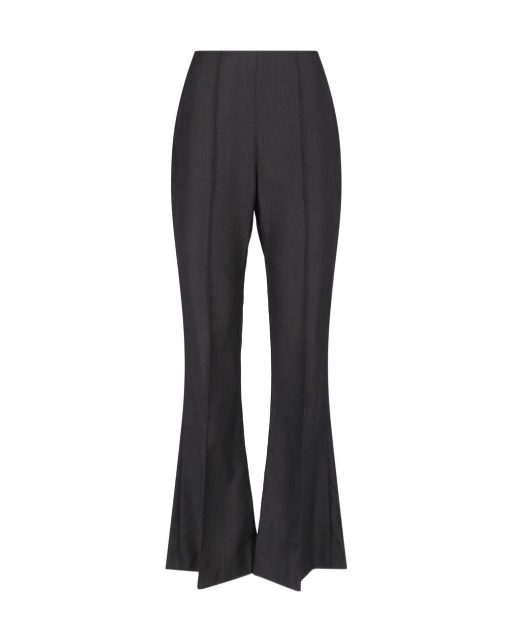 Frankie Shop Gray High-Waisted Slightly Flared Casual Trousers