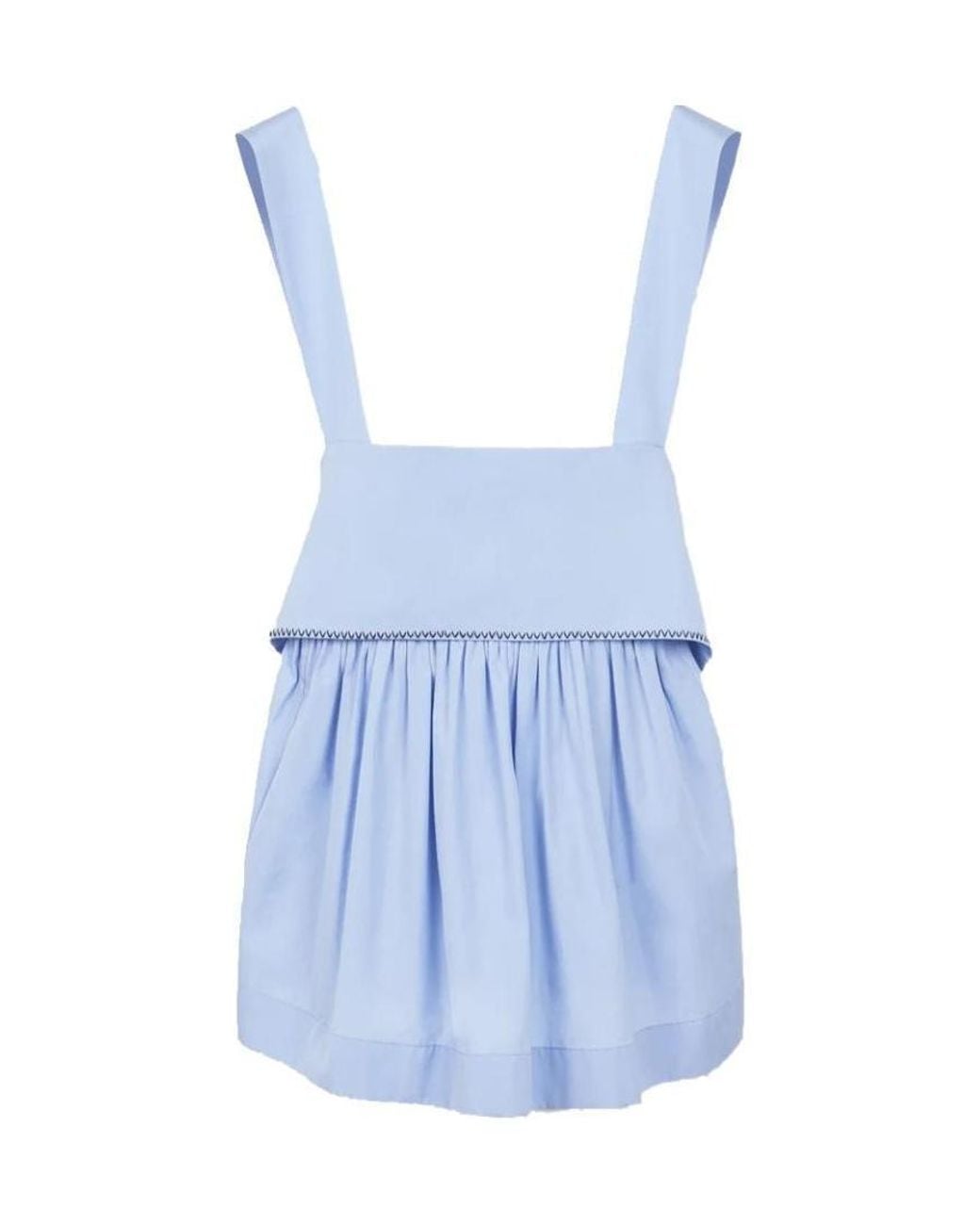 Chloé Blue Pleated Detail Vest