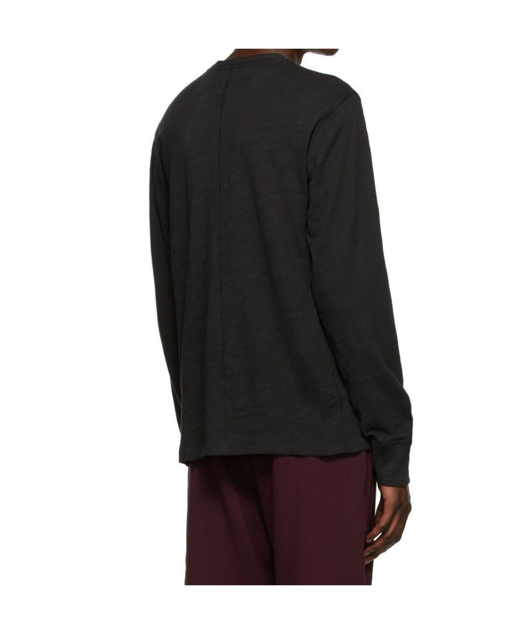 Rag & Bone Black Long Sleeve Henley T-Shirt for men