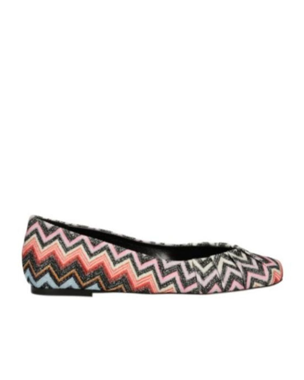 Missoni Brown Zigzag-Patterned Ballerinas