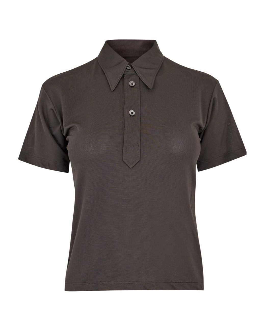 Maison Margiela Gray Dark Short-Sleeve Polo Top