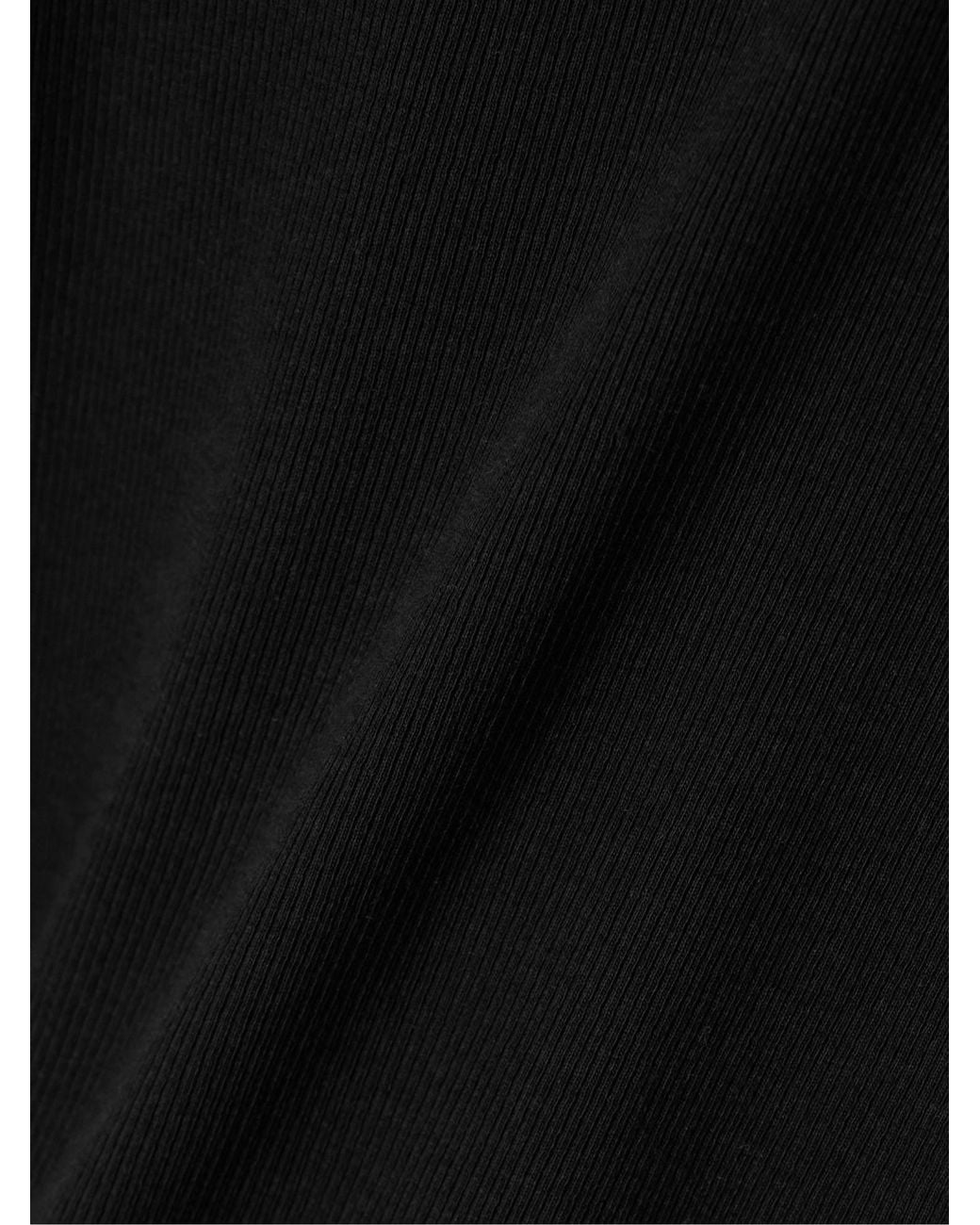 Leset Black Cropped Ribbed Stretch Jersey T-Shirt