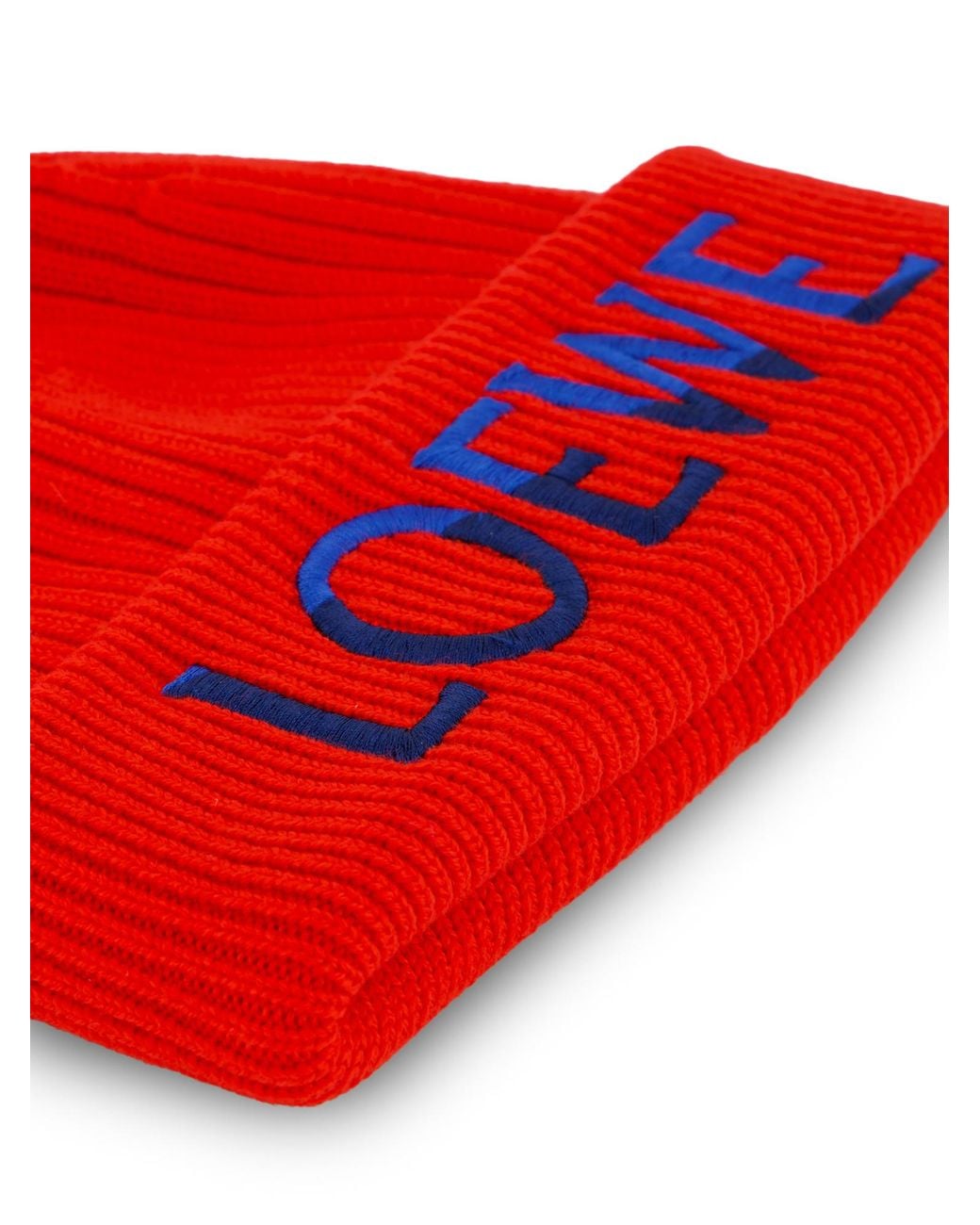Loewe Logo-Embroidered Ribbed-Knit Beanie Hat