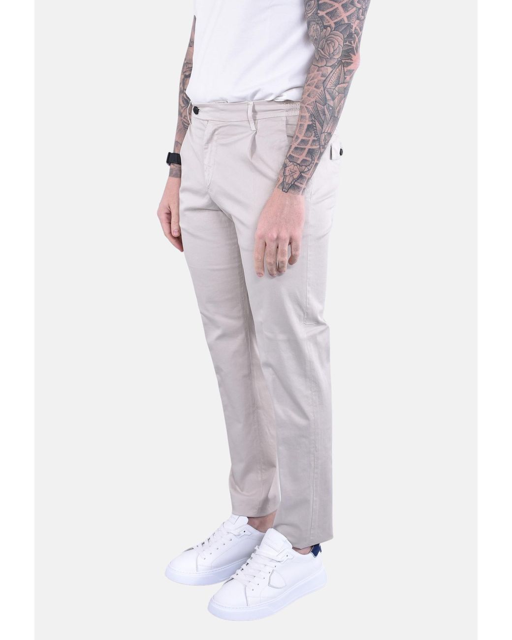 Eleventy Gray Pleated Slim Pants for men