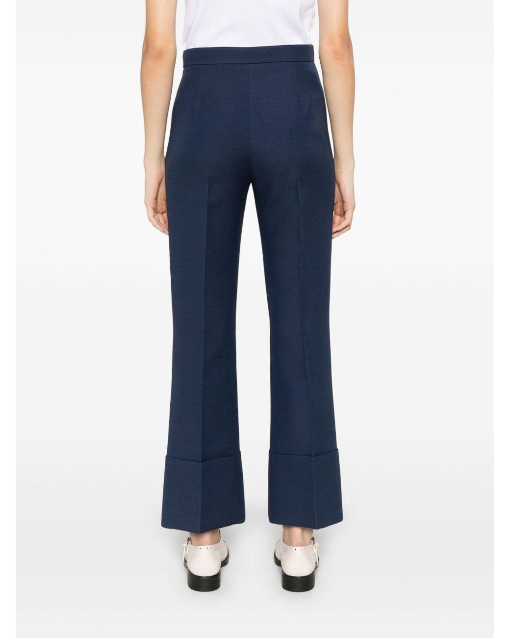 Valentino Blue High Waist Tailored Trousers