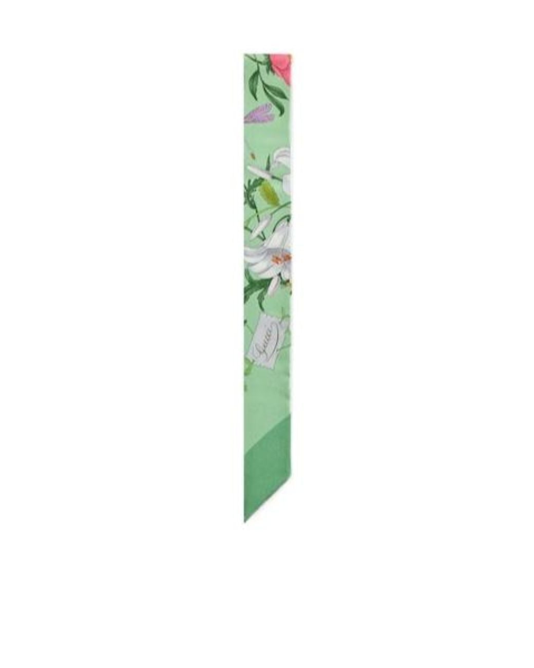 Gucci Green Printed Silk Twill Ribbon