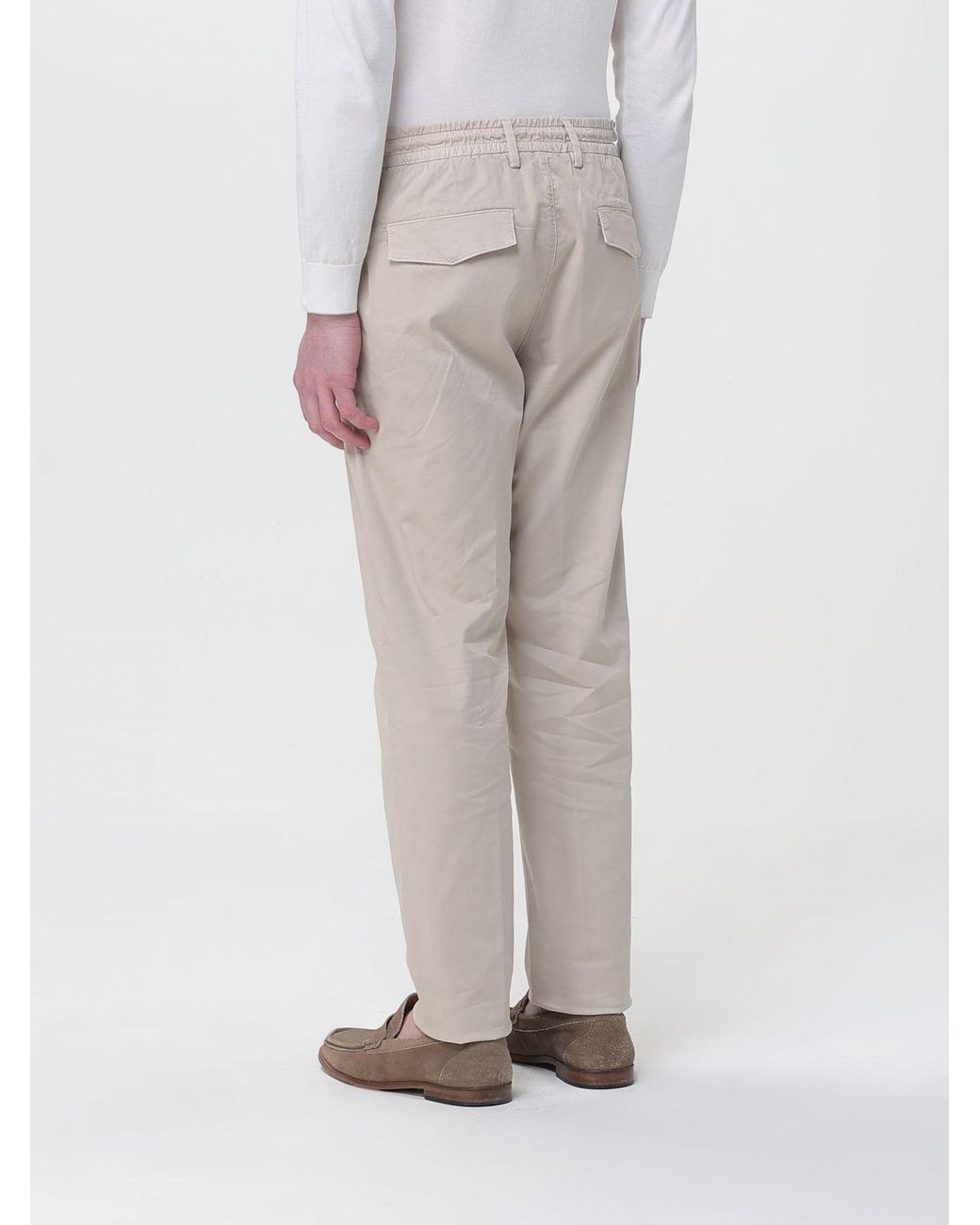 Eleventy Gray Casual Pants With Belt Loops for men