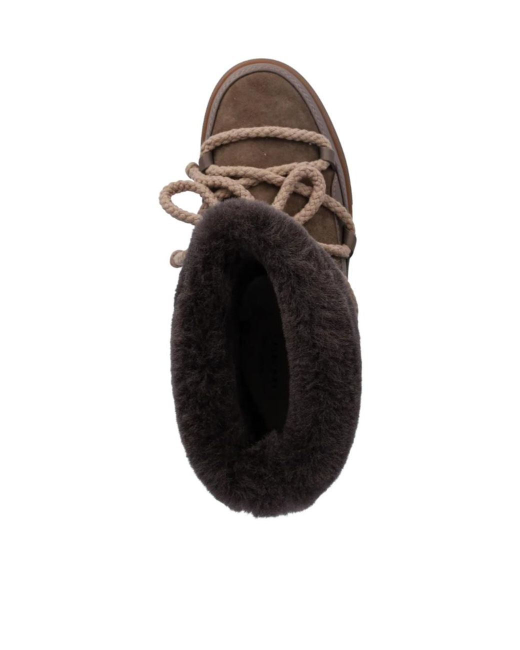 Inuikii Brown Fleece-Trim Lace-Up Boots