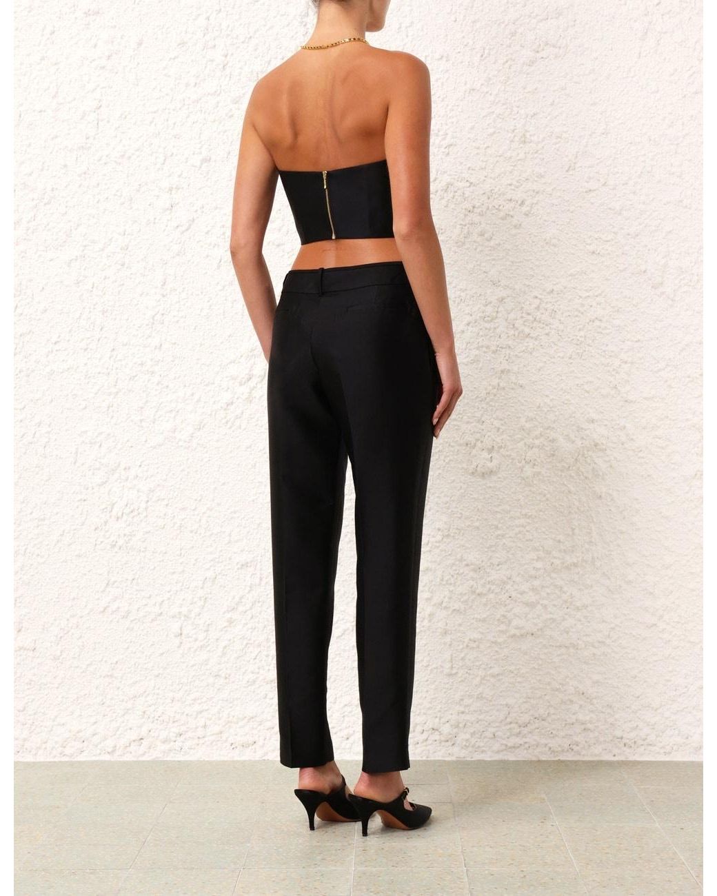 Zimmermann Black Matchmaker Moulded-Cup Crop Top
