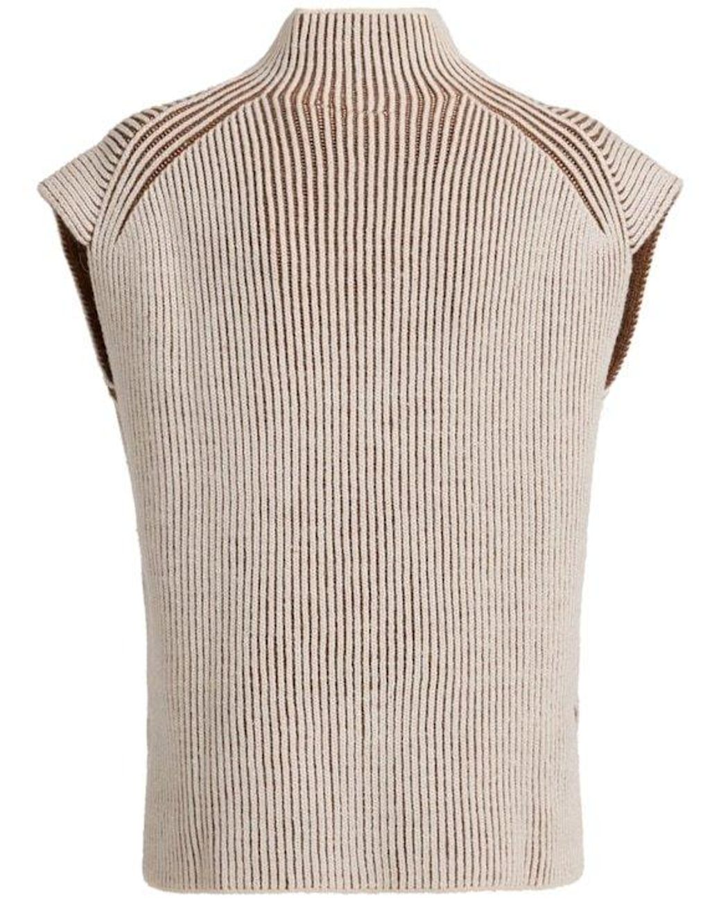 Varley White High-Necked Sleeveless Sweater