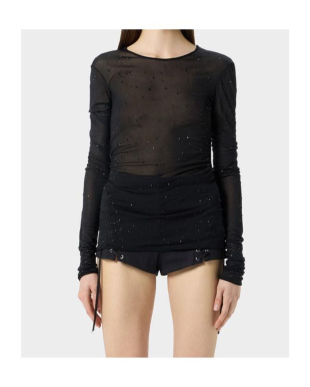Blumarine Black Embellished Crewneck T-Shirt