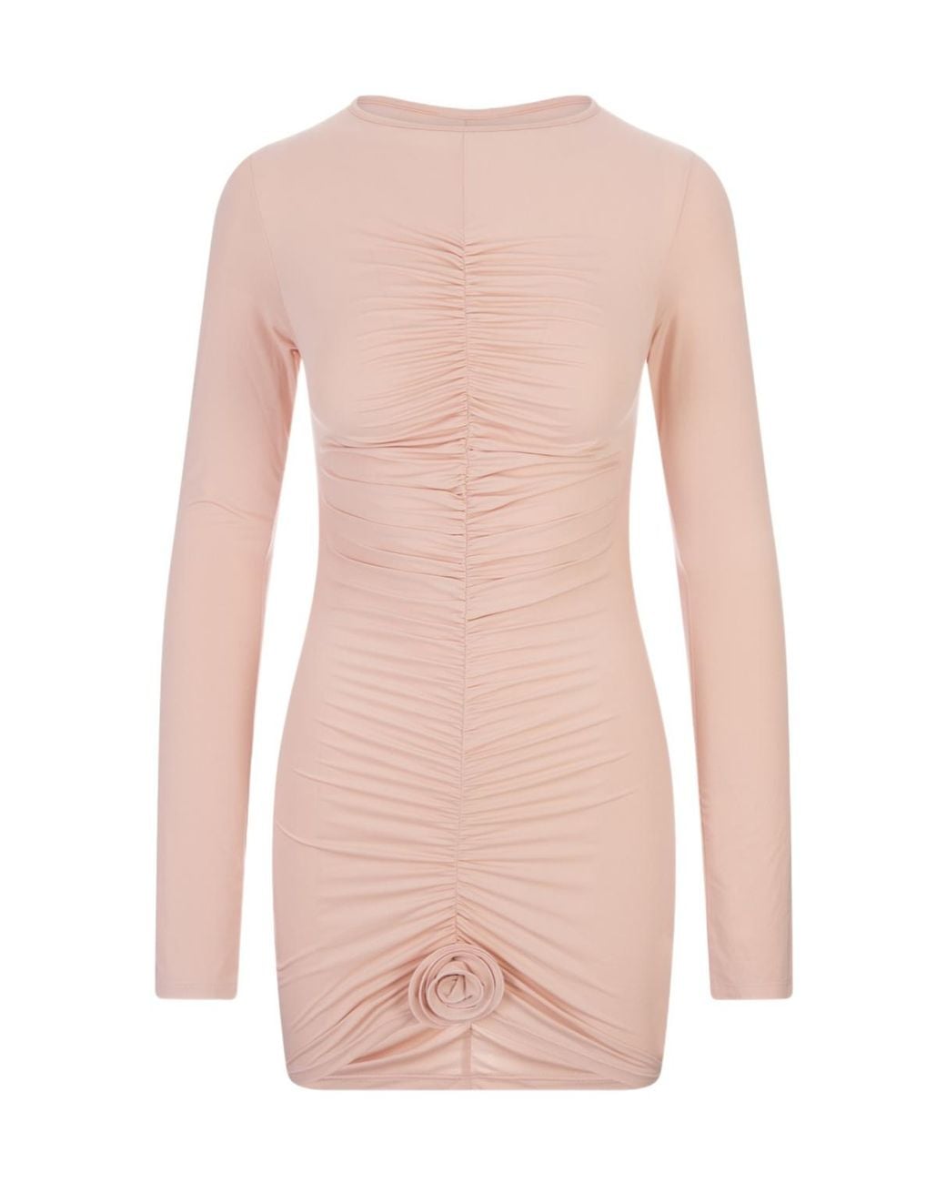 LaRevêche Pink Lillibet Ruched Floral-Detail Mini Dress