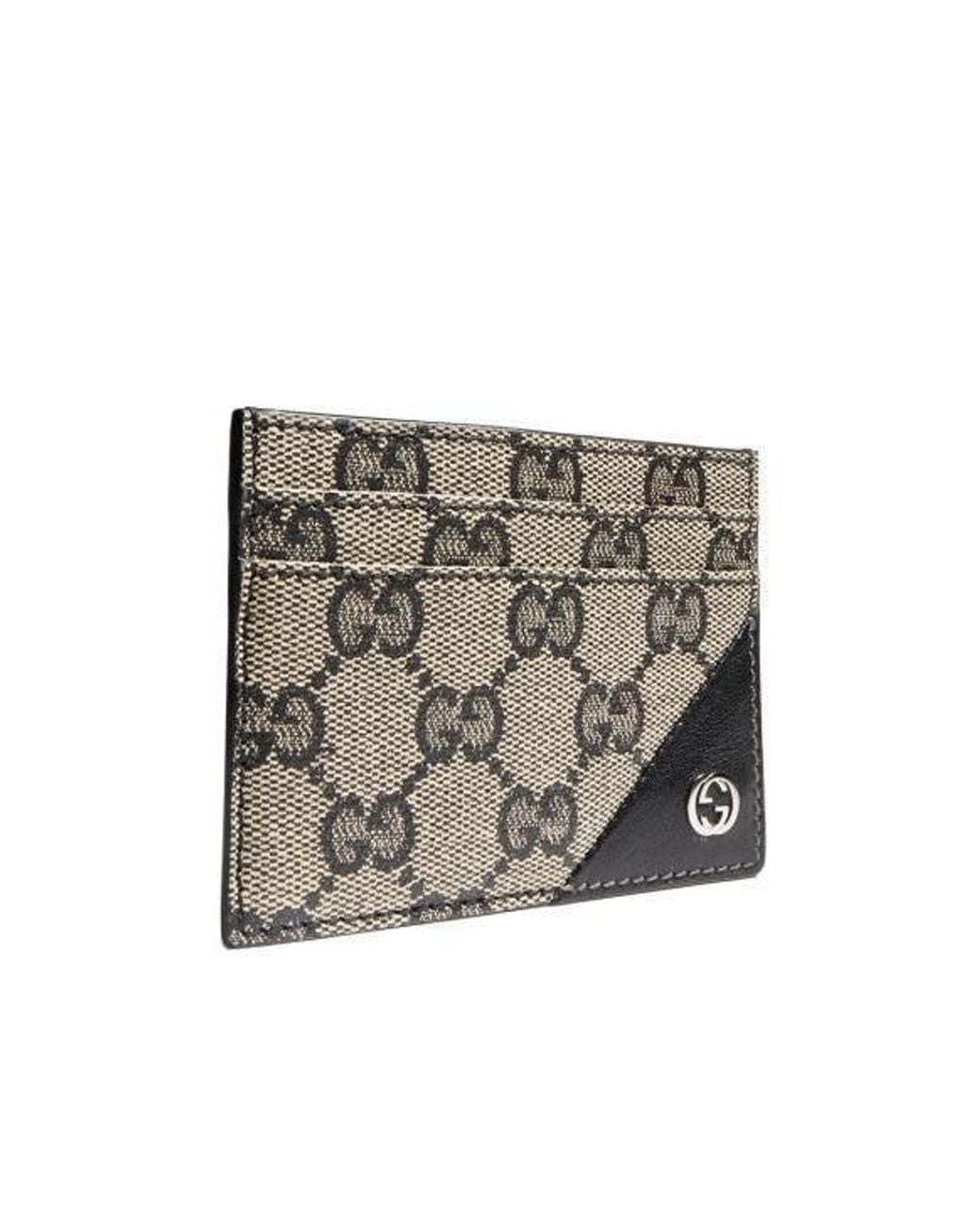Gucci Gray Card Case Wallet With Interlocking G for men