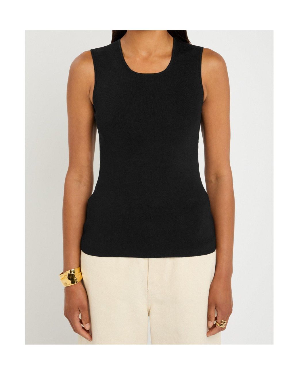 Joseph Black Round Neck Slim Fit Vest