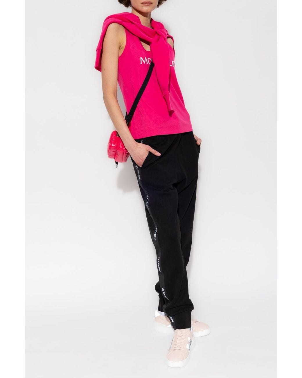 Moncler Pink Logo Tank Top