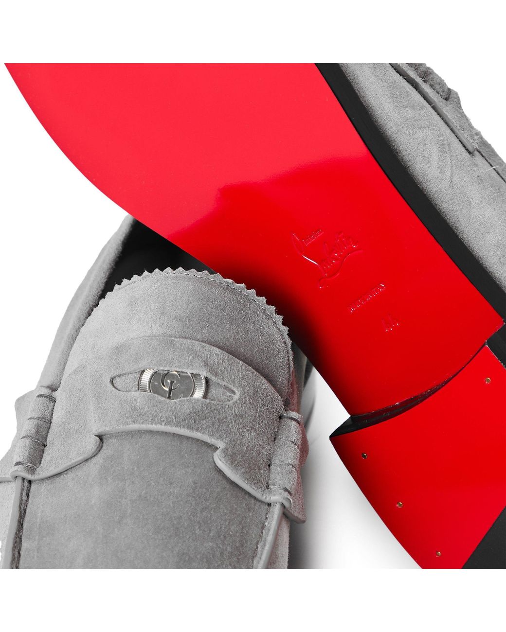 Christian Louboutin Gray Solid Color Loafers for men