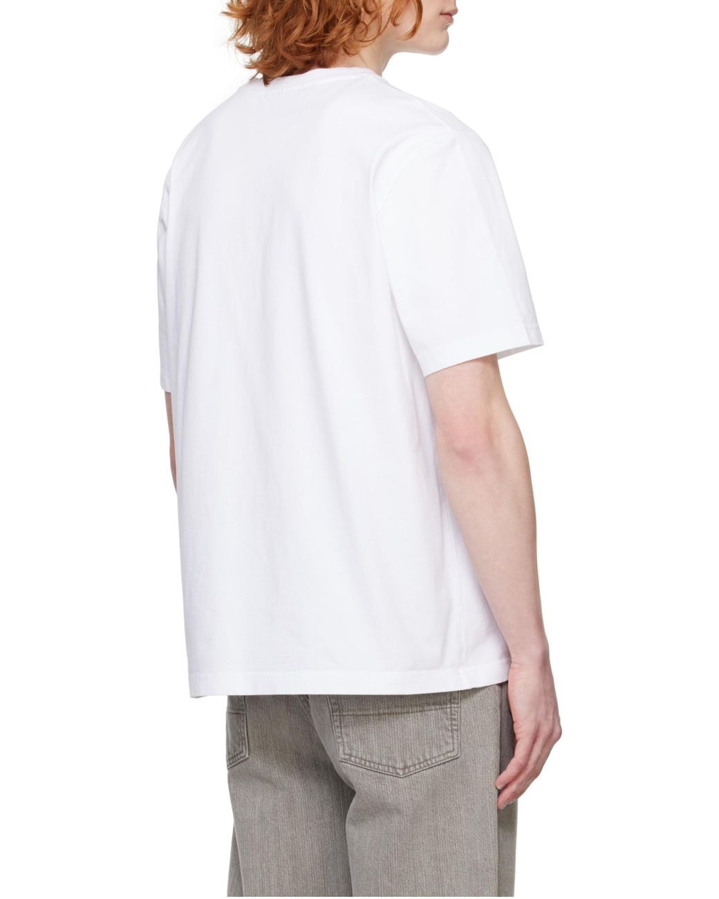 Maison Kitsuné White Maison Kitsuné Fox Head Patch Crewneck T-Shirt for men