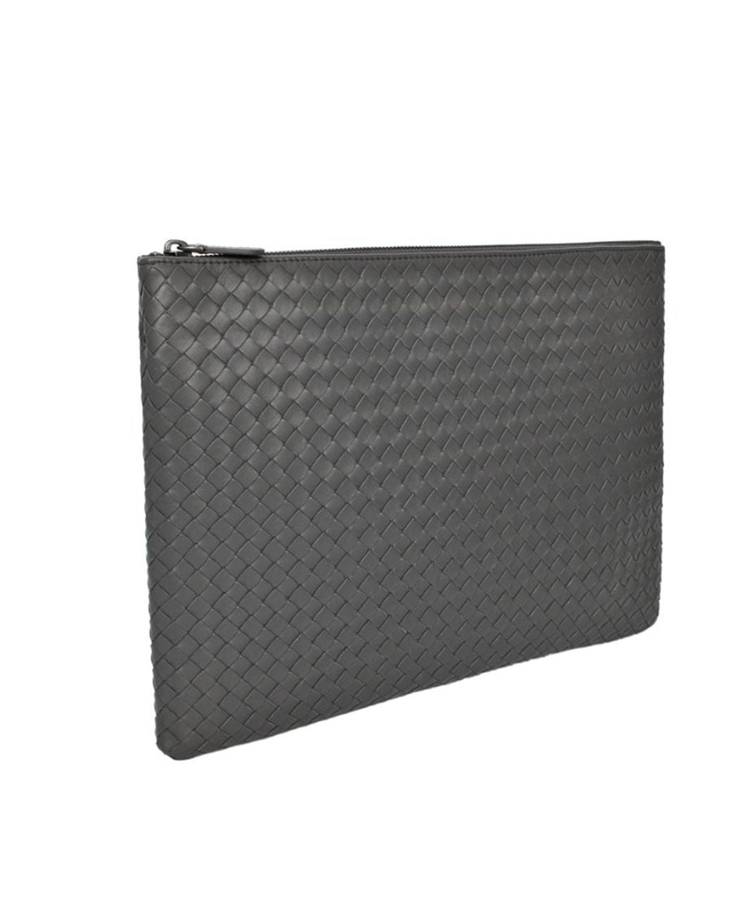 Bottega Veneta Gray Intrecciato Clutch Bag for men