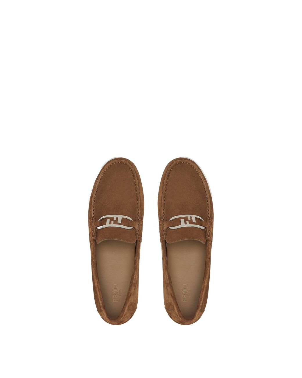 Fendi Brown O'Lock Slip-On Loafers for men