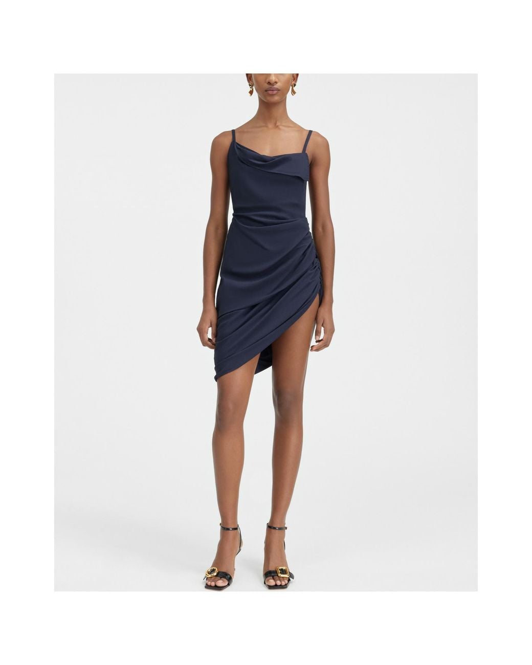 Jacquemus Blue Saudade Draped Mini Dress
