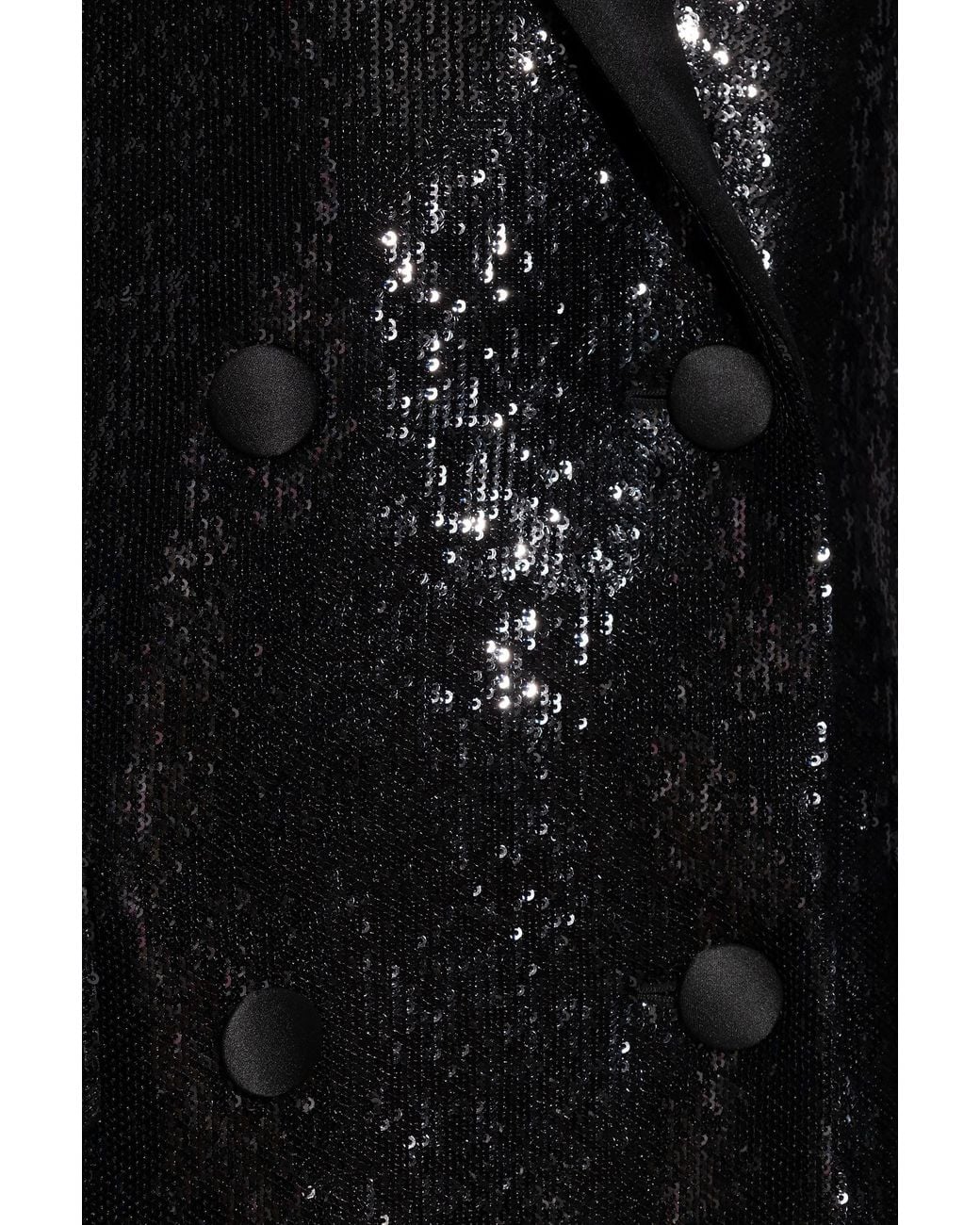 Dolce & Gabbana Black Micro-Sequined Double-Breasted Coat