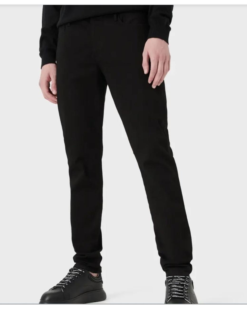 Emporio Armani Blue Logo Plaque Slim-Fit Jeans for men