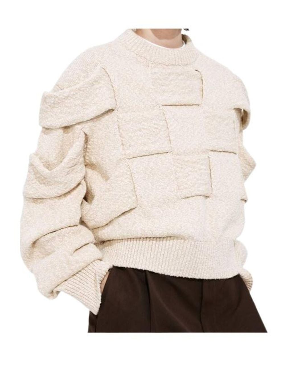 Bottega Veneta Natural Cotton Intrecciato Sweater