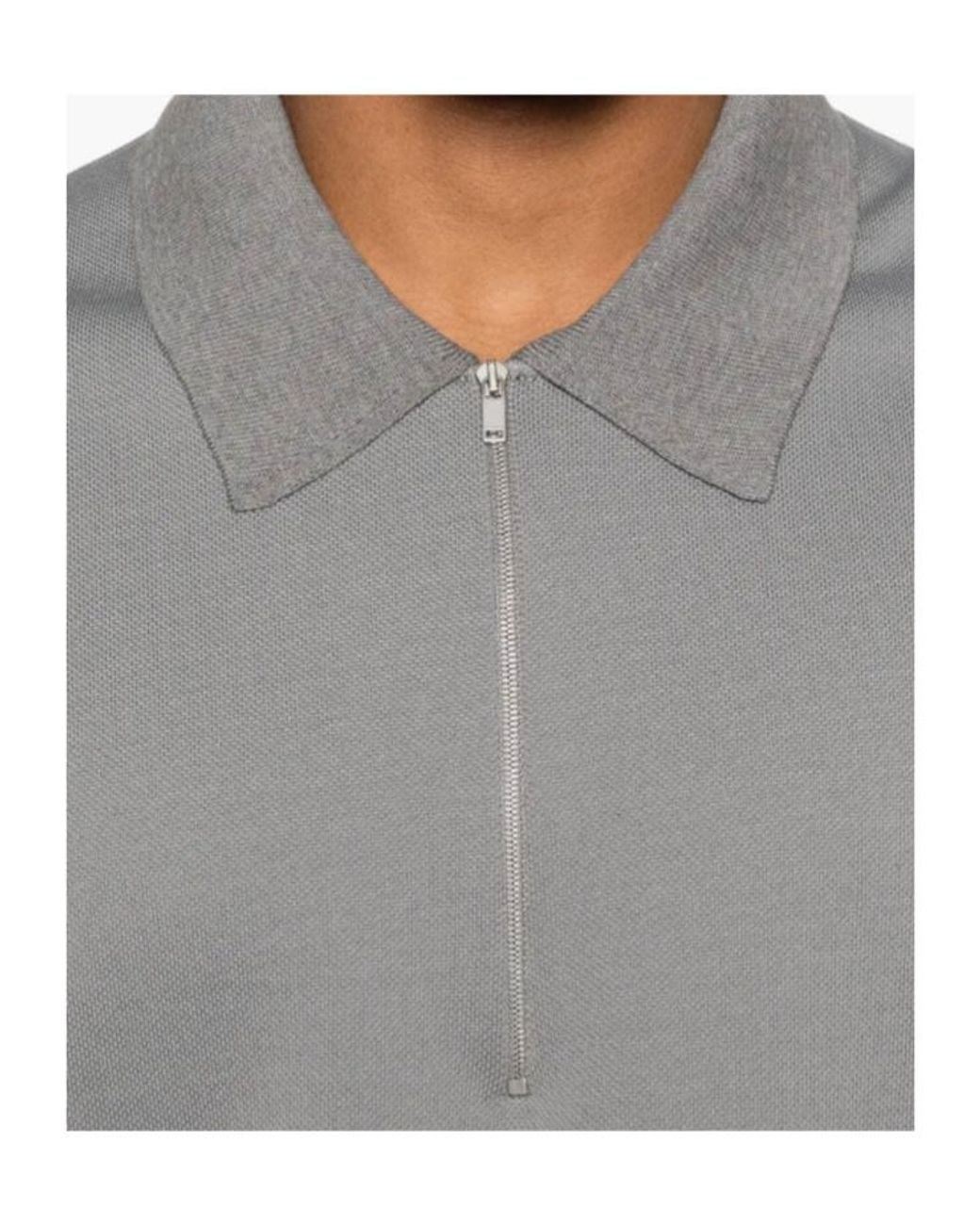 Jil Sander Gray Half-Zip Polo Shirt for men