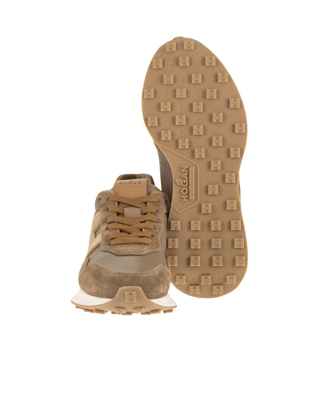 Hogan Brown Low Top Lace Up Sneakers for men