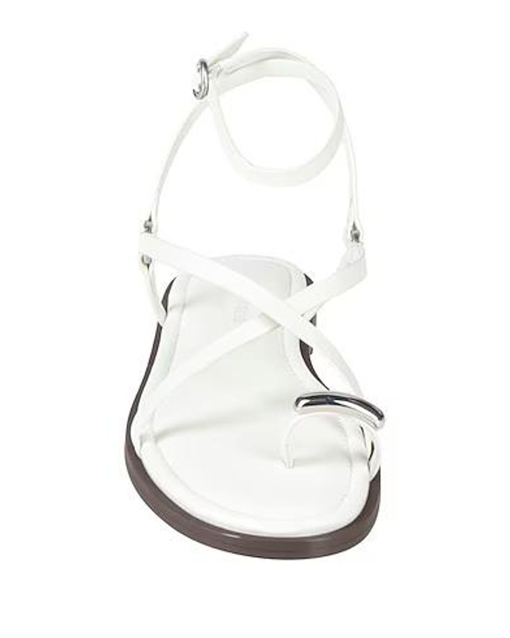 Rag & Bone White Toe Strap Flat Sandals