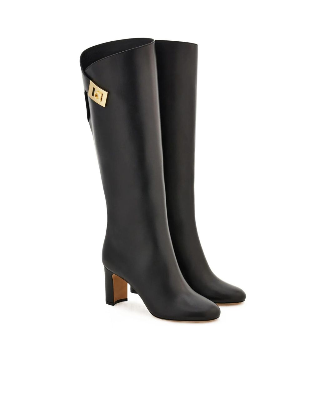 Ferragamo Black Hug Buckle Boots