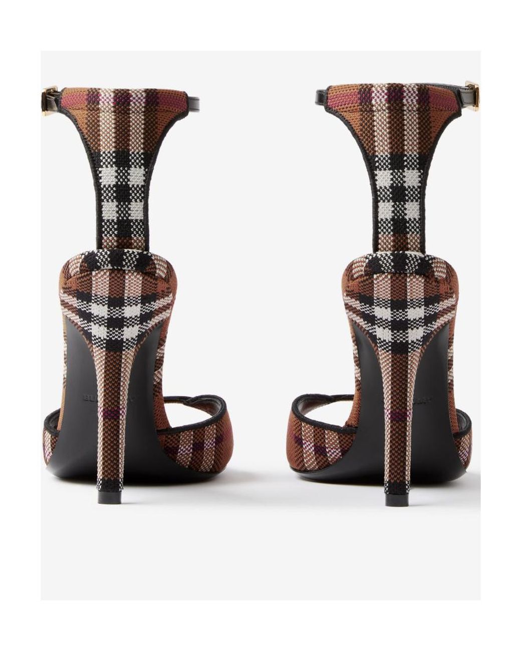 Burberry Multicolor Ankle Strap Checkered Heeled Sandals