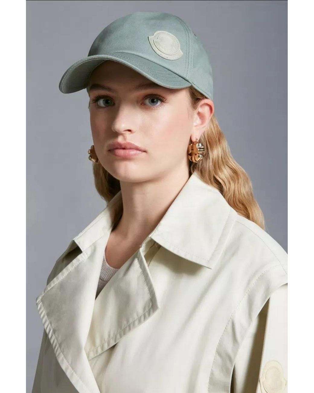 Moncler Green Gabardine Baseball Cap