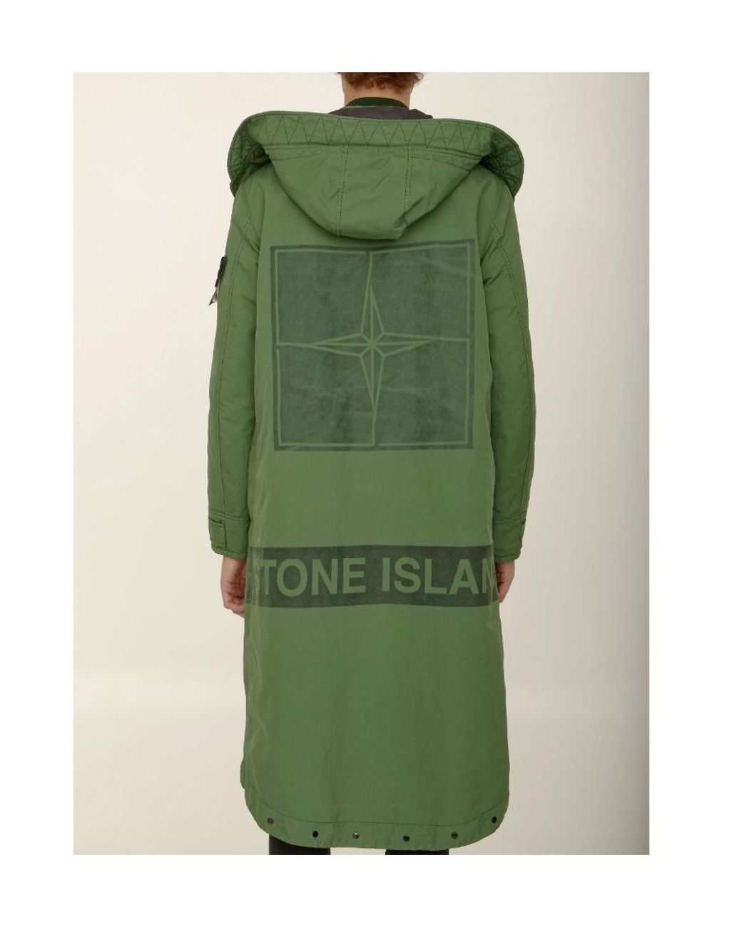 Stone Island Green Logo Windbreaker for men