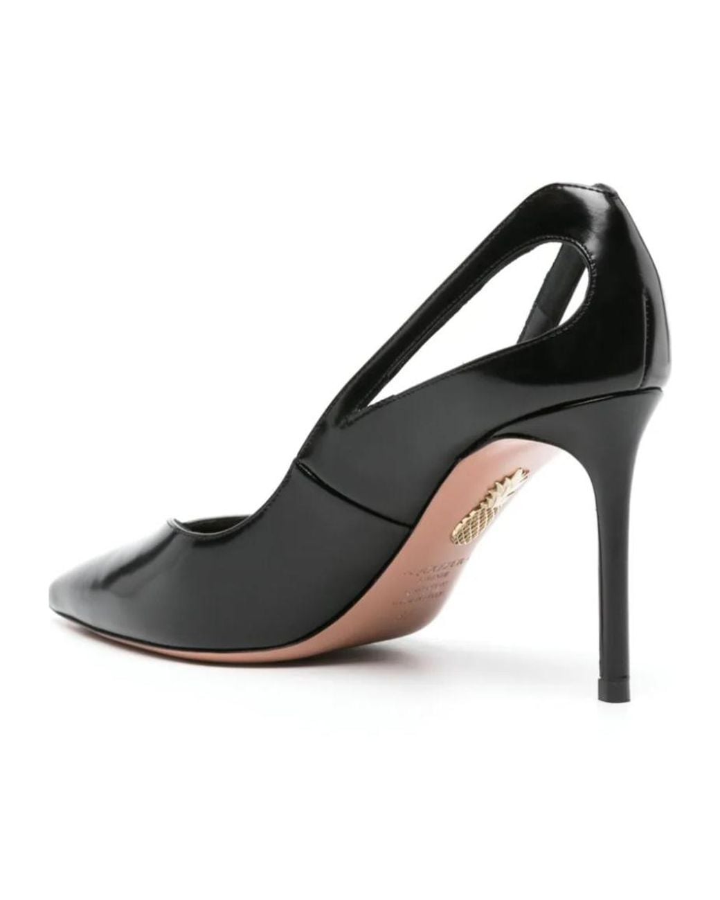 Aquazzura Black Sheeva Pointed-Toe Cut-Out Detailed Pumps