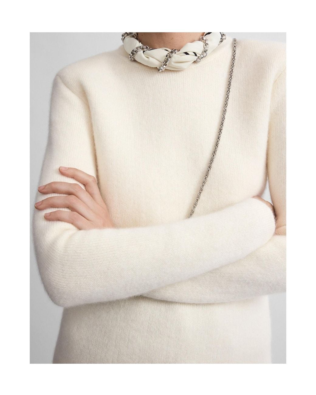 Totême White Crew-Neck Sweater