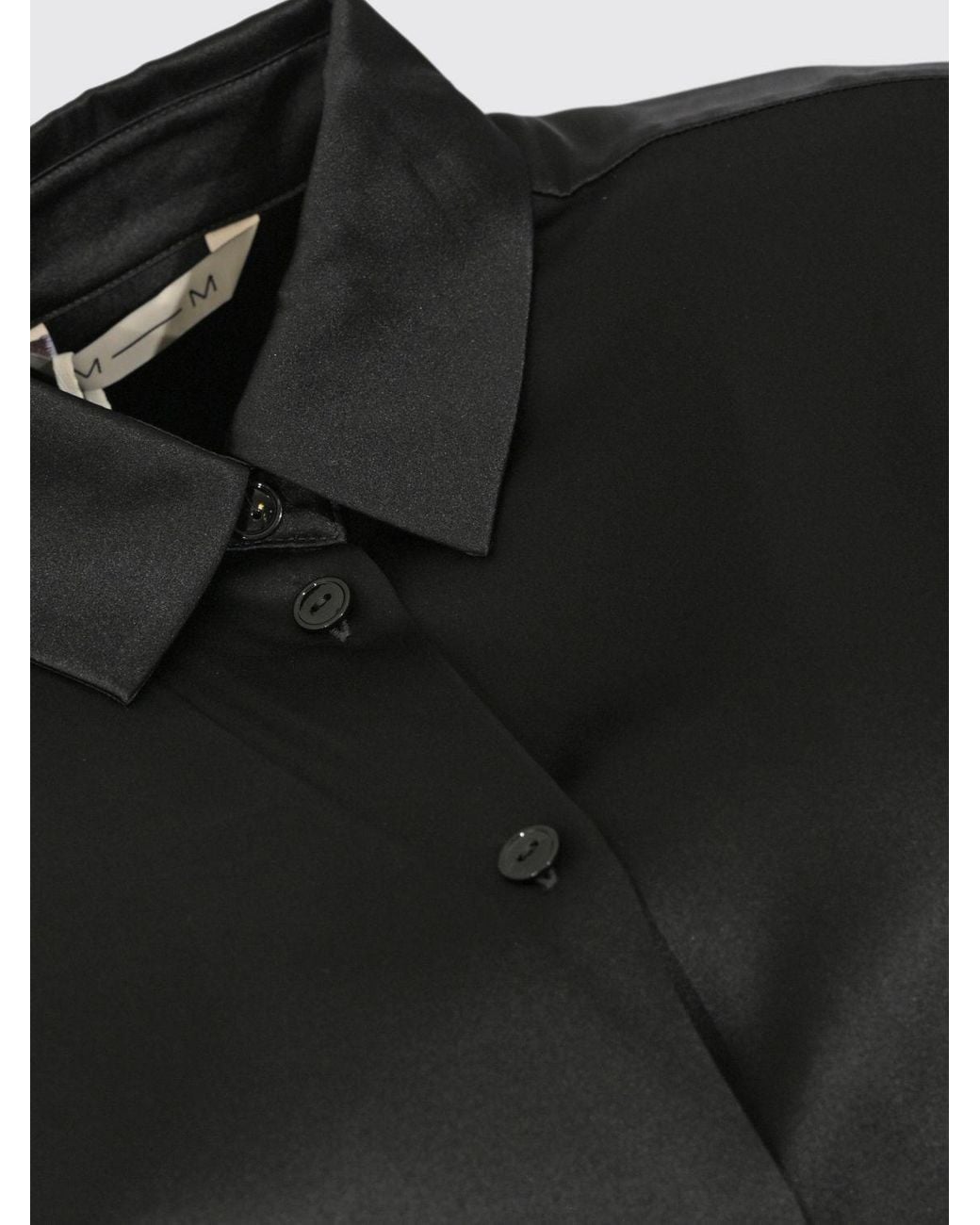 Max Mara Black Collared Long-Sleeve Shirt