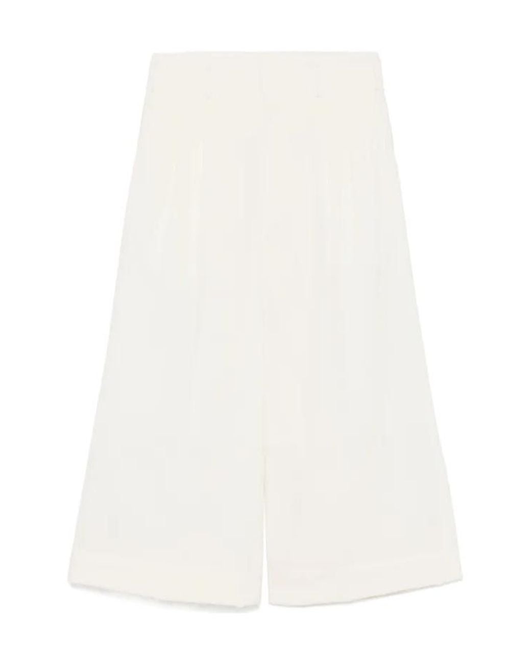 Comme des Garçons White Wool Trousers