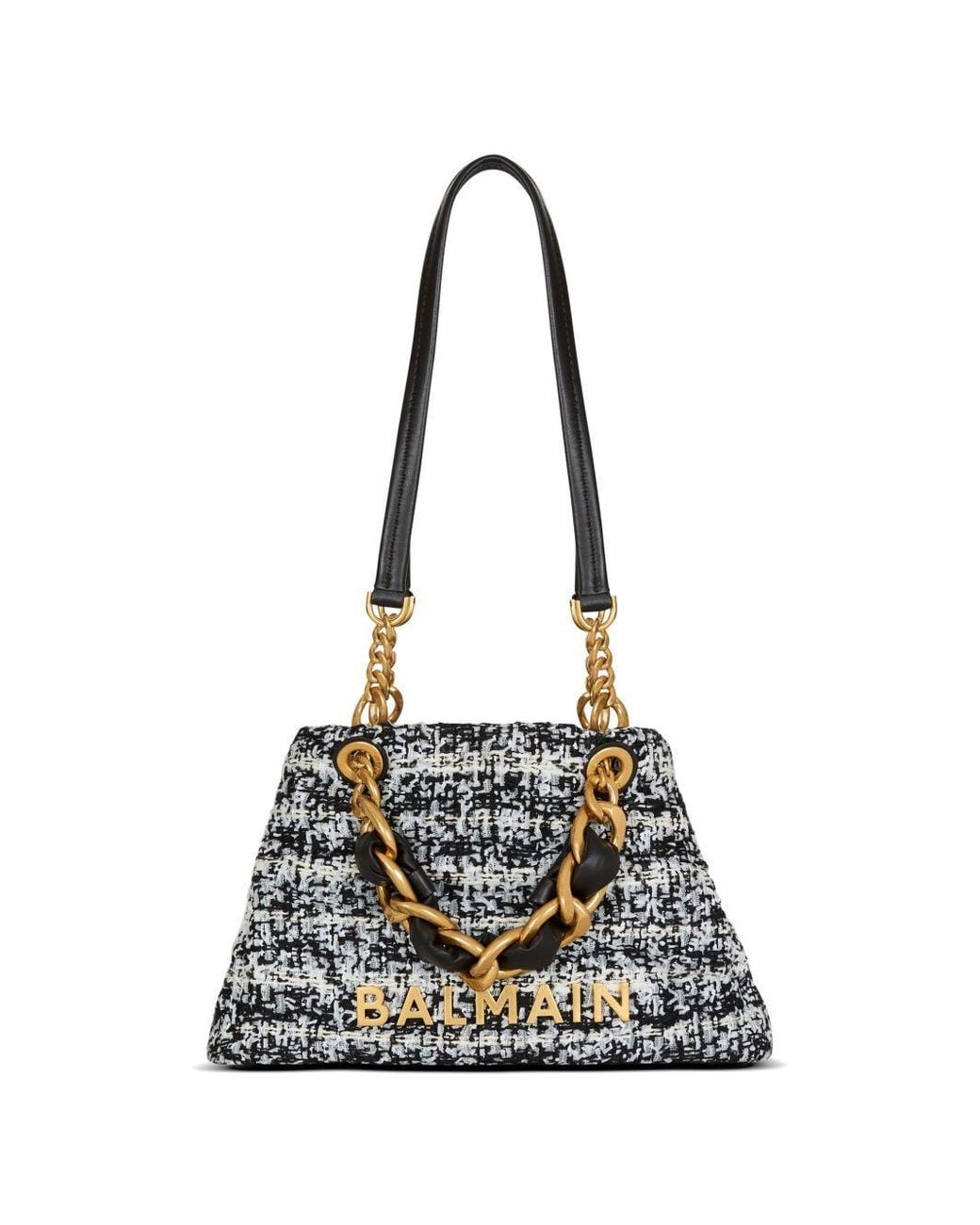 Balmain Black 1945 Soft Chain Shoulder Bag