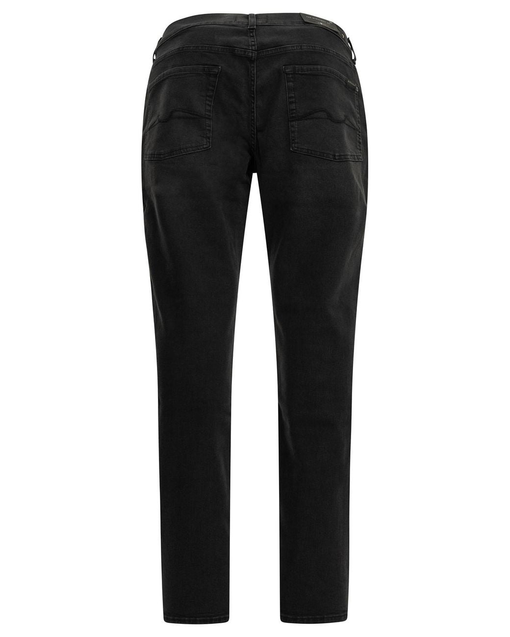 7 For All Mankind Black Slim Fit Faded Jeans for men
