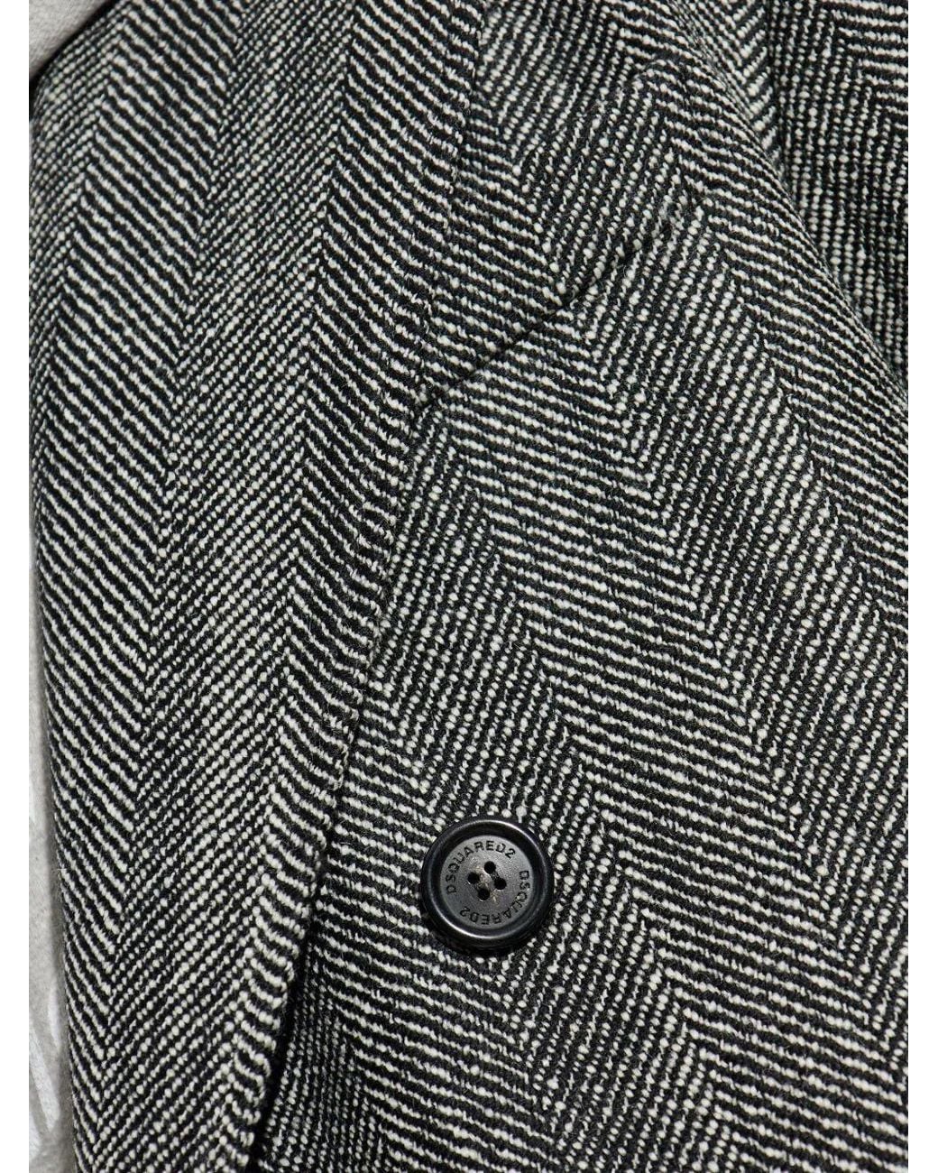 DSquared² Gray Double Breasted Coat for men