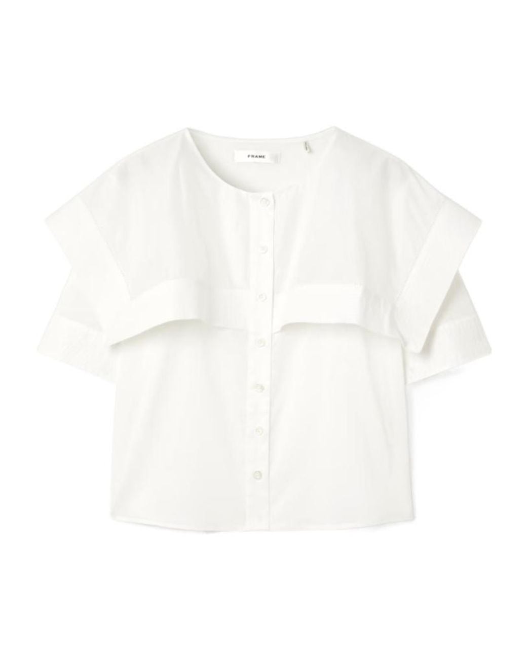 FRAME White Cape-Effect Cotton Shirt