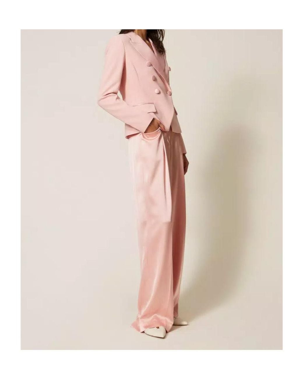 Twinset Pink Double-Breasted Blazer