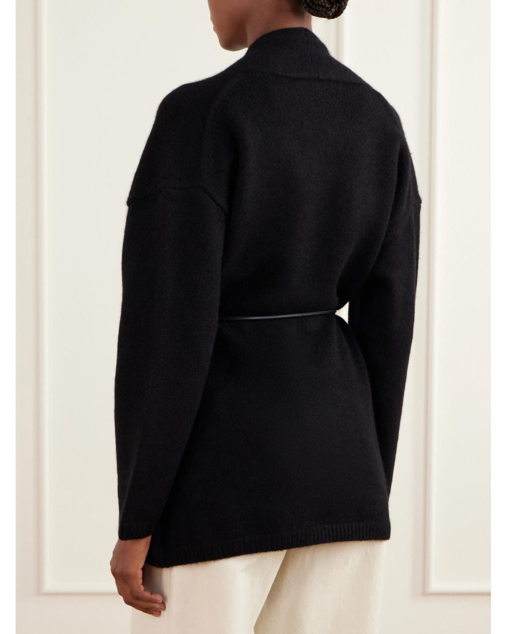 arch4 Black Belted Cashmere Cardigan
