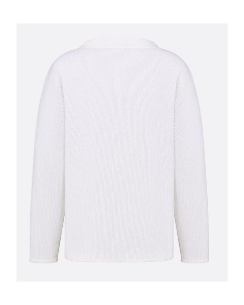 Dior White Homme Long-Sleeved Ribbed Jumper for men