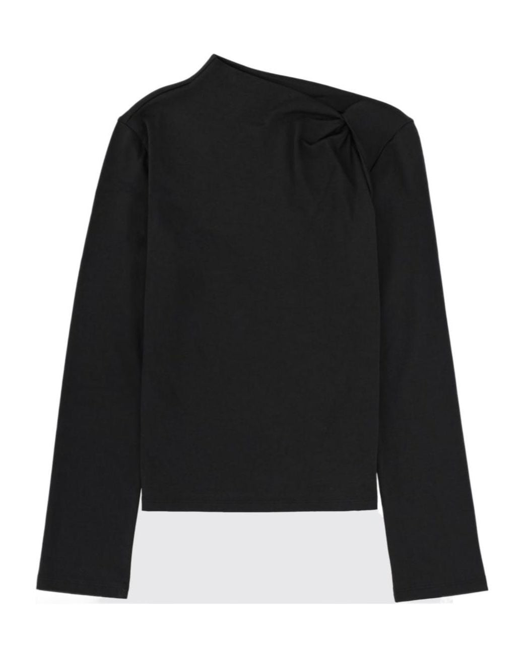 Theory Black Jersey Twist Neck Top