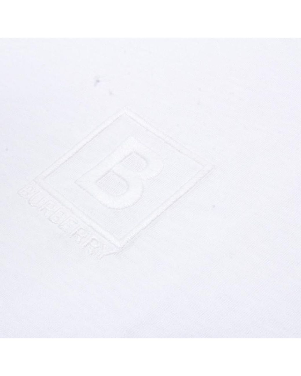 Burberry White Letter Motif Cotton T-Shirt for men